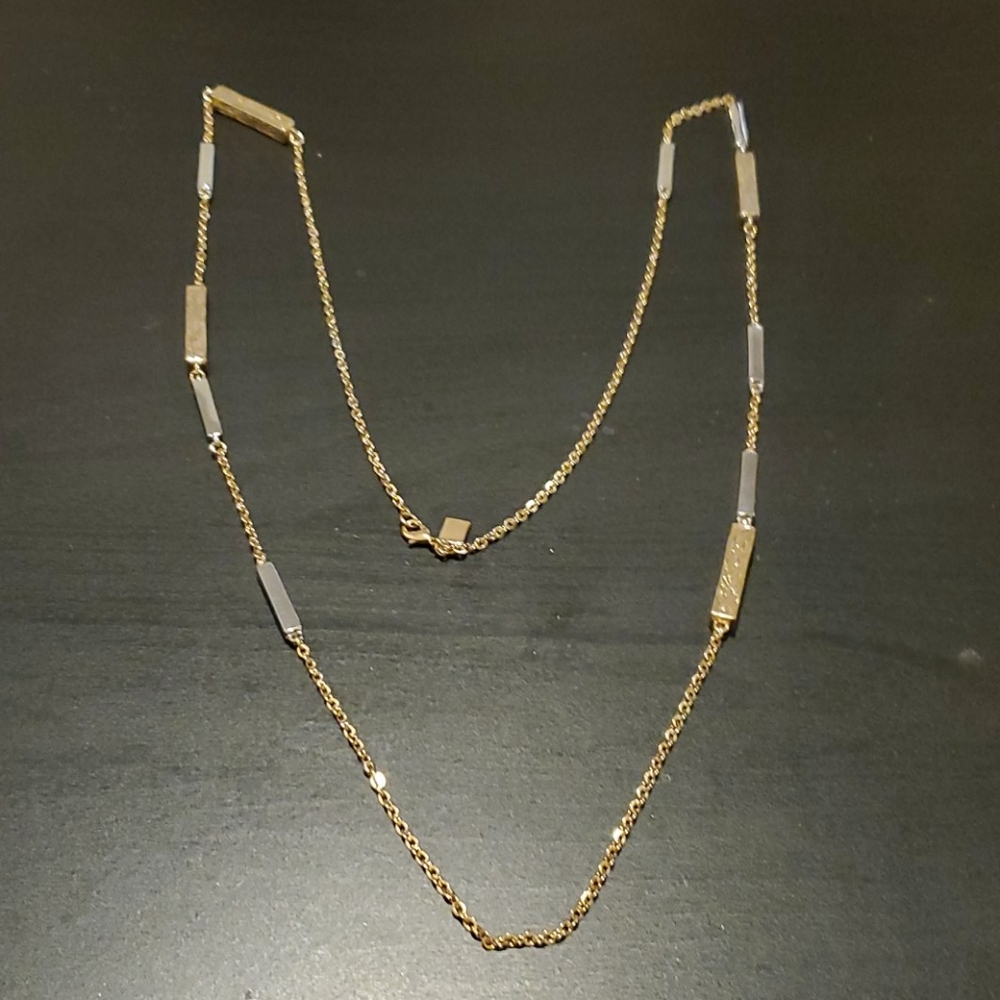 Long Gold Bar Necklace